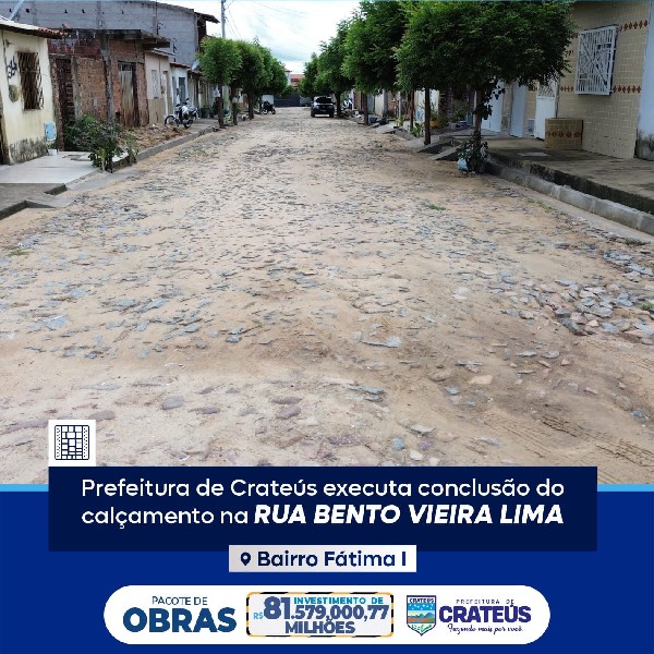 PACOTE DE OBRAS - CALÇAMENTO - BAIRRO FÁTIMA I