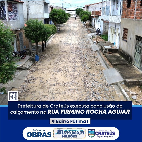 PACOTE DE OBRAS - CALÇAMENTO - BAIRRO FÁTIMA I